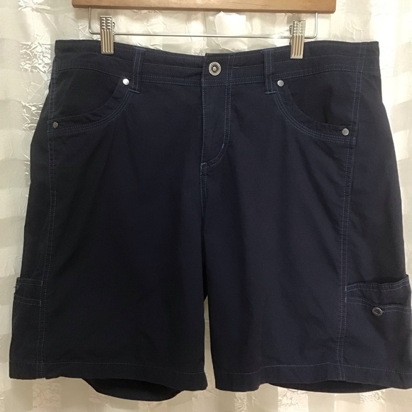 Kuhl Shorts Kuhl Womens 7 Shorts Navy Blue Carbon Rydr Rise Free